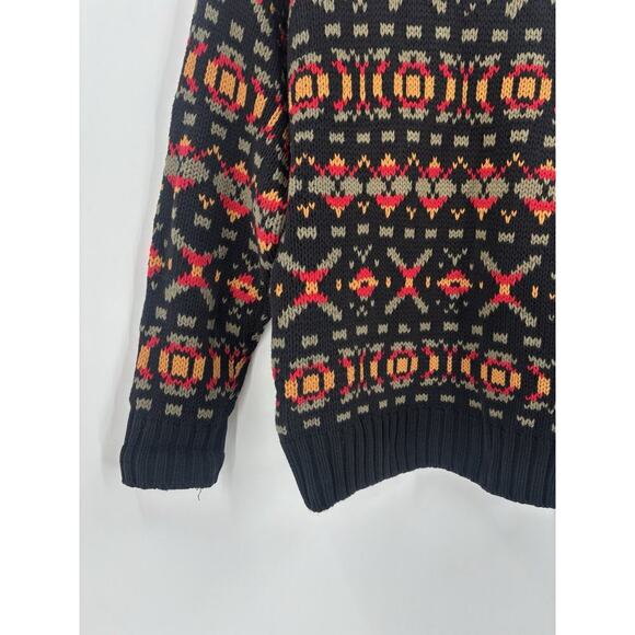 Gap Vintage Sweater Womens Medium Black Striped Retro Pullover Crewneck X's - Picture 5 of 16